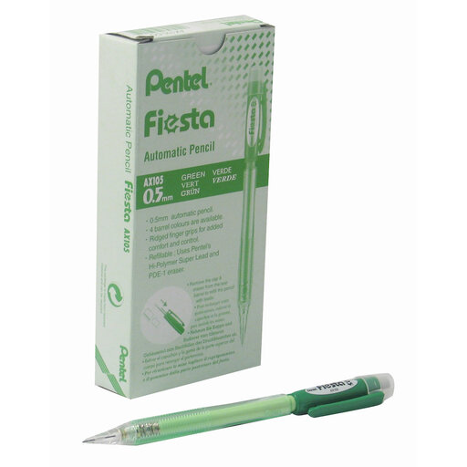 Pentel Fiesta Mechanical Pencil 0.5mm Green Barrel Pack of 12