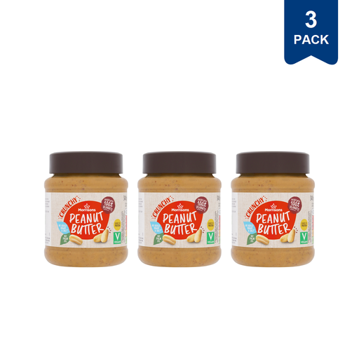 Morrisons Peanut Butter 100% Peanuts Crunchy 340g (3 Packs)