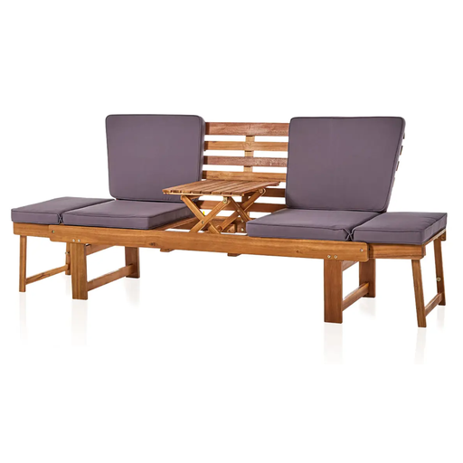 3-in-1 Convertible Akazienholz-Bank mit Tisch