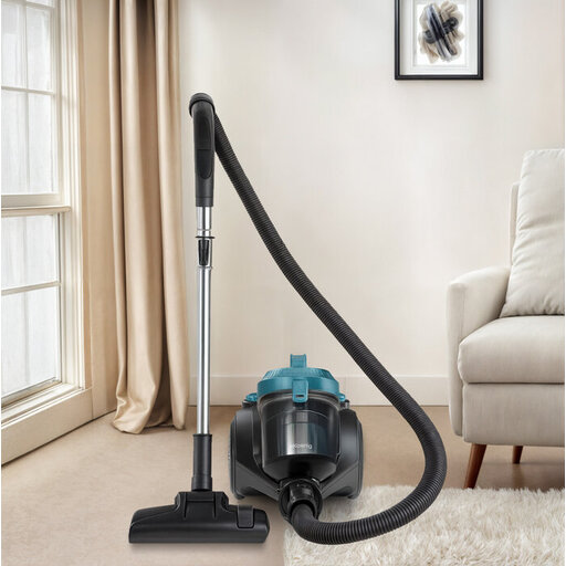 Hkoenig STC48 bagless cyclonic vacuum cleaner, black and blue