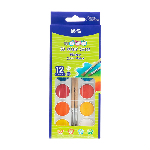 M&G So Many Cats Watercolor Paint Set, 12 Colors