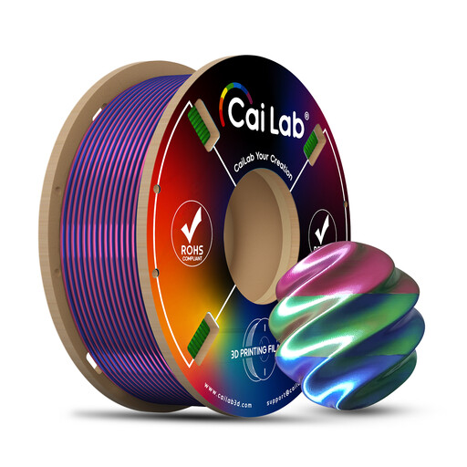 CAILAB 3D Printer Filament PLA Silk Tri-Color - Red&Green&Blue