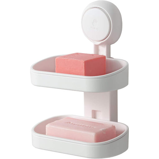 TAILI Double Layer Soap Dish Suction Cup Soap Holder