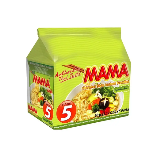MAMA Instant Noodles Vegetable Flavour, multipack of 5 × 60 g