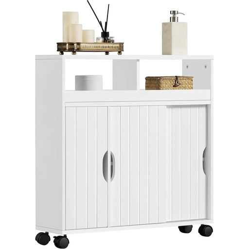 Yaheetech Bathroom Cabinet Niche Cabinet with Open Shelf and Sliding Door