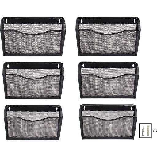 Senhoglb 6 Pocket Landscape A4 Mesh Wall File Holder