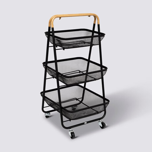 5five Mayaj 3-Tier Rolling Cart - Black