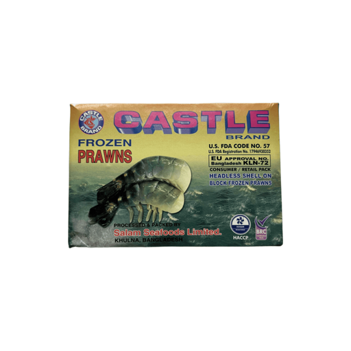 Freshwater Headless Shell-on 8-12/lb Block Raw Prawns