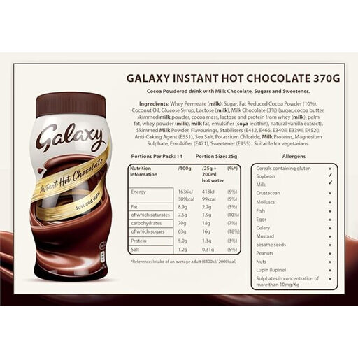 Galaxy Instant Hot Chocolate Drink 370g