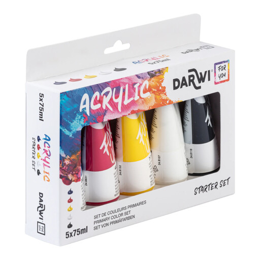 CLAIREFONTAINE DFY Primary Acrylic Paint Set - 5 x 75 ml
