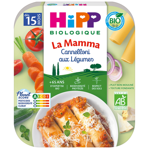HIPP Organic Vegetable Cannelloni La Mamma Baby Meal From 15 Months 250g