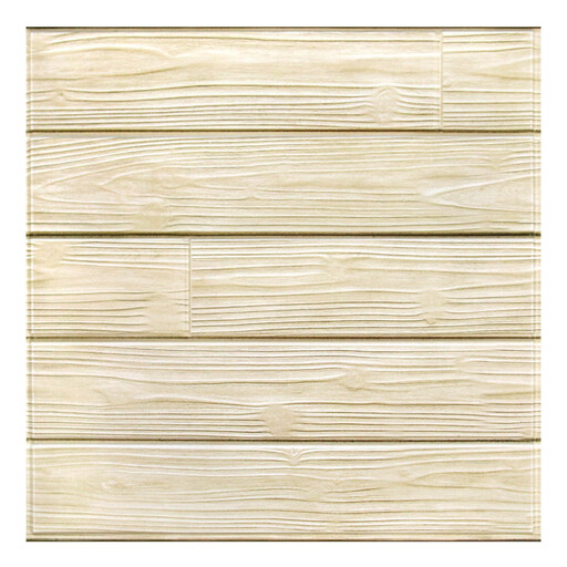 Commomy Faux Retro Beige Wood Grain 3D Wall Panels