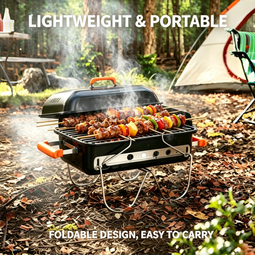 Portable Charcoal Grill, Lightweight Foldable BBQ Grill