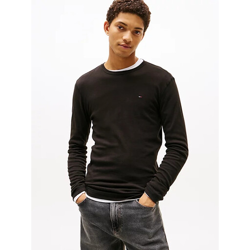 Tommy Hilfiger TJM ORIGINAL RIB LONGSLEEVE TEE Men TOMMY BLACK M
