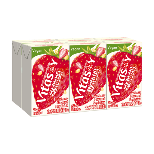 Vitasoy Soy Drink Strawberry Flvour 6x250ml