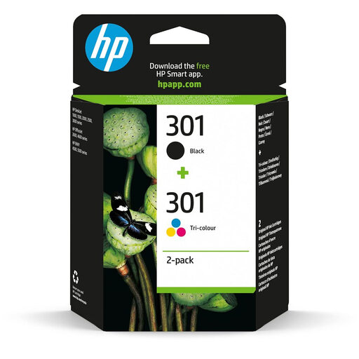 Genuine HP 301 2-pack Ink Cartridges