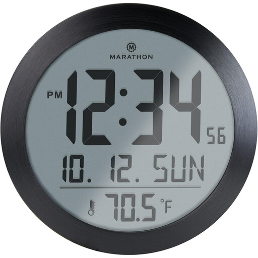 Marathon Miami - Silent Round Digital Wall Clock