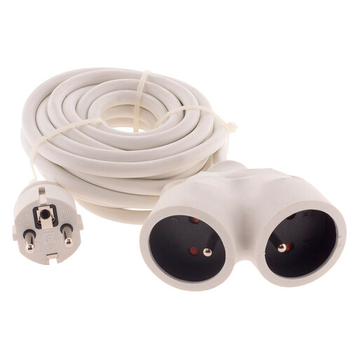 Zenitech Rallonge bi-tête 3G1.5mm? - Blanc, 5 m