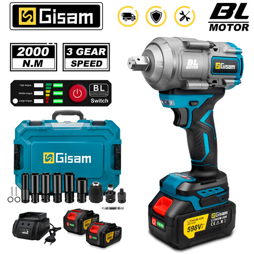 Gisam 2000N.M Torque Brushless Electric Impact Wrench