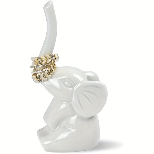 YumiPLUS White Elephant Ring Holder, 1pc