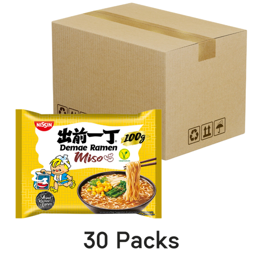 Nissin Instant Demae Ramen Noodle Miso, 30x100g