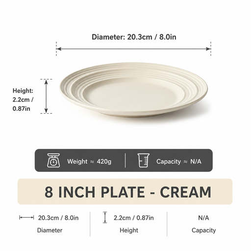 JIWOO Lurcern 8.3" Side Plate Matt Yellow 1 PCS