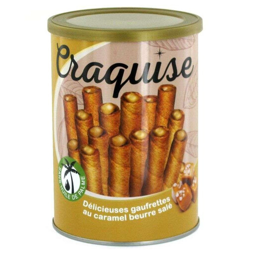 CRAQUISE Salted-Butter Caramel Filled Wafers Tin Can, 400g