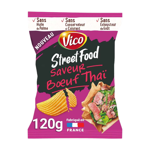 Vico Street Food 泰式牛肉味薯片，120 g 袋装