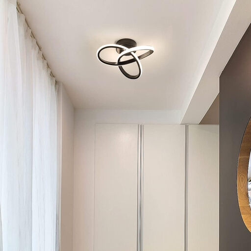 Clover LED Aluminium Ceiling Light, Black, 22W, Three-colour Dimming