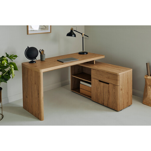 jahnke 140x117x77cm Corner Desk CU-Libre in Montana Oak