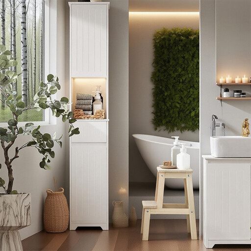 SoBuy Bathroom Tall Cabinet – Narrow Bathroom Cabinet