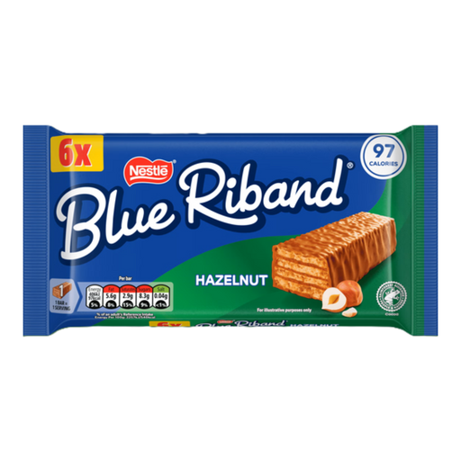 Blue Riband Hazelnut Multipack, six 17.5g bars