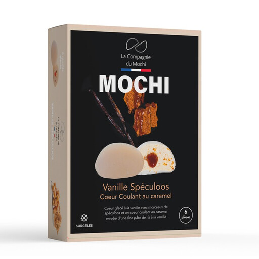 LA COMPAGNIE DU MOCHI Spéculoos Vanilla Mochi Ice, Caramel Heart, x6, 198 g