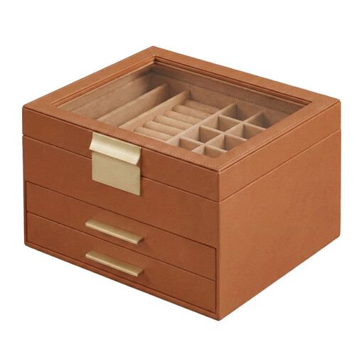 JOYFURNOS Jewelry Box with Glass Lid