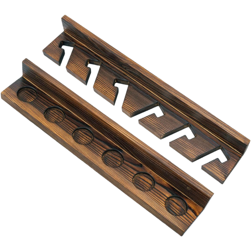 MyGift Wall Mounted Rustic Burnt Solid Wood Fishing Pole Hanger