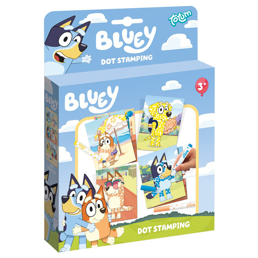 Totum Bluey Dot Stamping Activity Set with 6 cards and 3 dotting pens