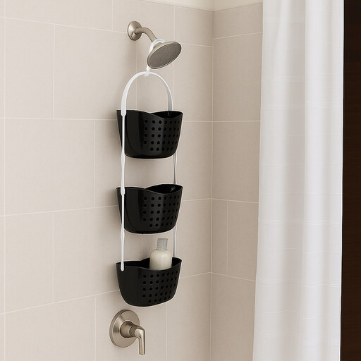 Dara 3 Tier Black Shower Caddy