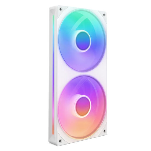 NZXT F240 RGB Core - 240mm Single-Frame Fan Unit with 2x120mm RGB Fans, White
