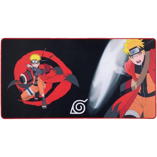 Konix Naruto Shippuden Gaming Mouse Pad XXL 90 x 46 cm - Non-Slip Microfiber Surface - Rubber - Naruto Sage Mode Design - Black