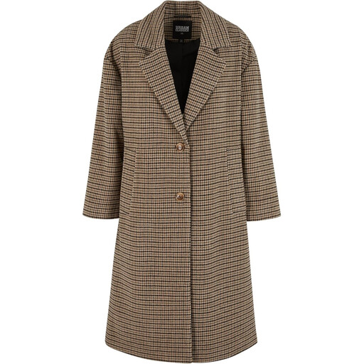 Urban Classics 女士 Oversized 格纹大衣 米 beige／黑色