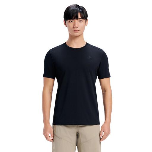 PELLIOT Short-sleeved Round neck T-shirt for Man Black L