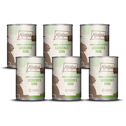 Mjamjam Pure Beef Wet P?té for Cats - Pack of 6 x 400g