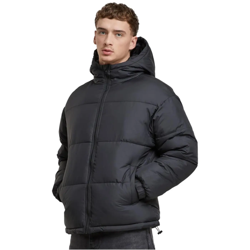 Urban Classics Basic Puffer Jacket with Hood Winter Jackets/Coats Black XXL