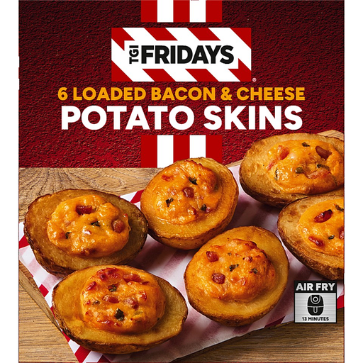 TGI Fridays 6 Pack Loaded Bacon & Cheese Potato Skins 270g