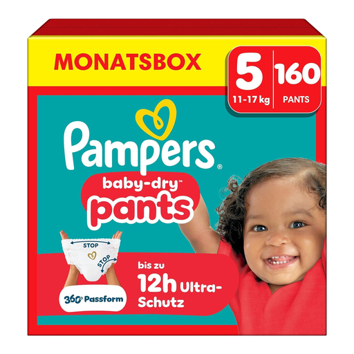 Pampers Baby-Dry Pants Größe 5 Monatsbox mit 160 Höschenwindeln
