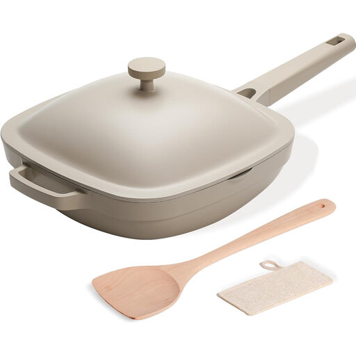 USELUCK 10.5 Inch Keramische Pan met Deksel