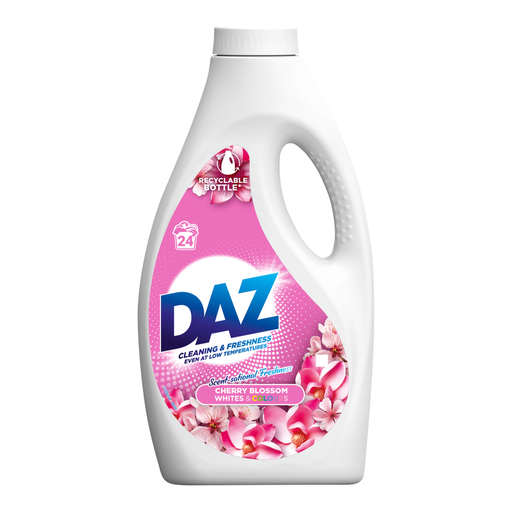 Daz Liquid Laundry Detergent, Cherry Blossom, Whites & Colours, 24 Washes, 792ml