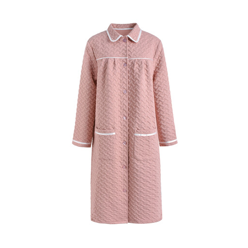 IZURIA Long-Sleeved Lapel Robe in Pink, XL