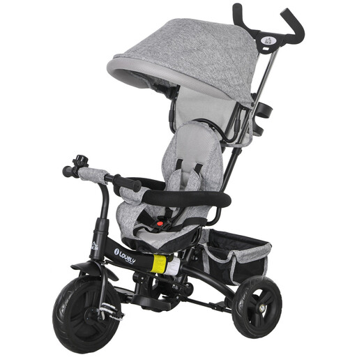 HOMCOM 6 in 1 Baby Trike, Kids Tricycle, Pedal Push Bike w/ Parent Handle