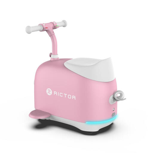 Rictor C8 Piggy Electric Kids’ Toy – 5-Wheel Anti-Tip System – Foldable – Bell & Audio Module – App Parent Control – Adjustable LED Light – 60 kg Max Load – 5–12 Years - Pink
